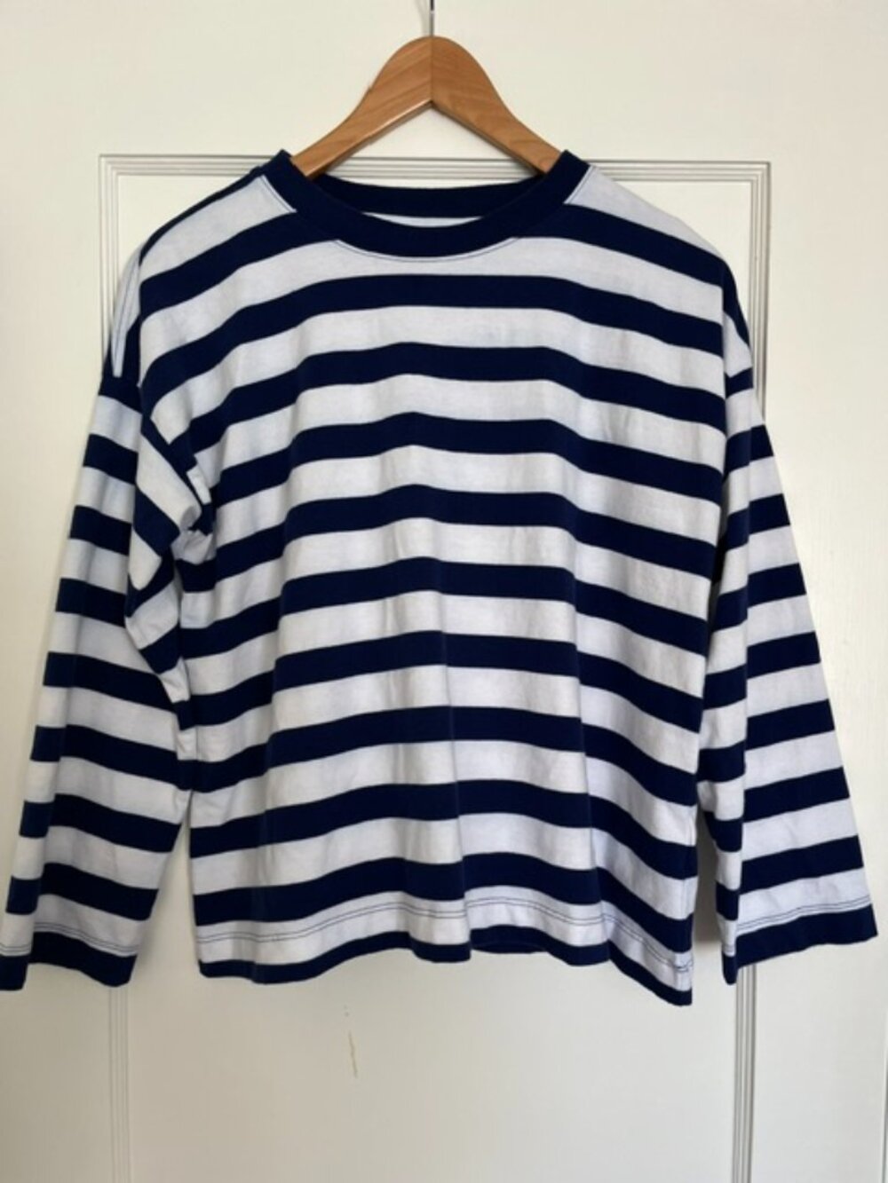 Madewell Oversized Long-Sleeve Striped Crewneck Tee | Size XS - Picture 2 of 8